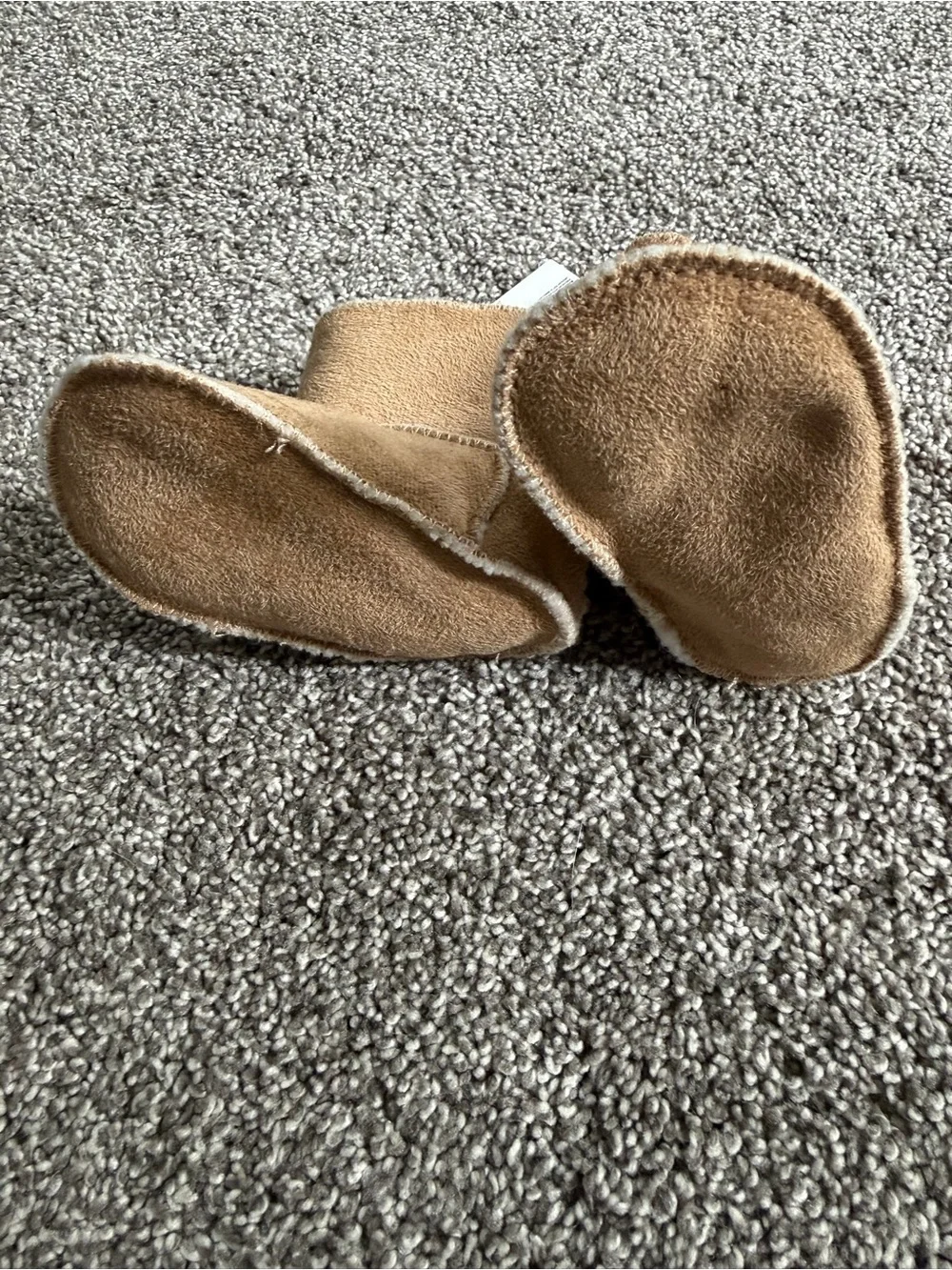 Baby Gap 6-12M Tan Faux Suede Sherpa Lined Soft Sole Baby Boots NEW